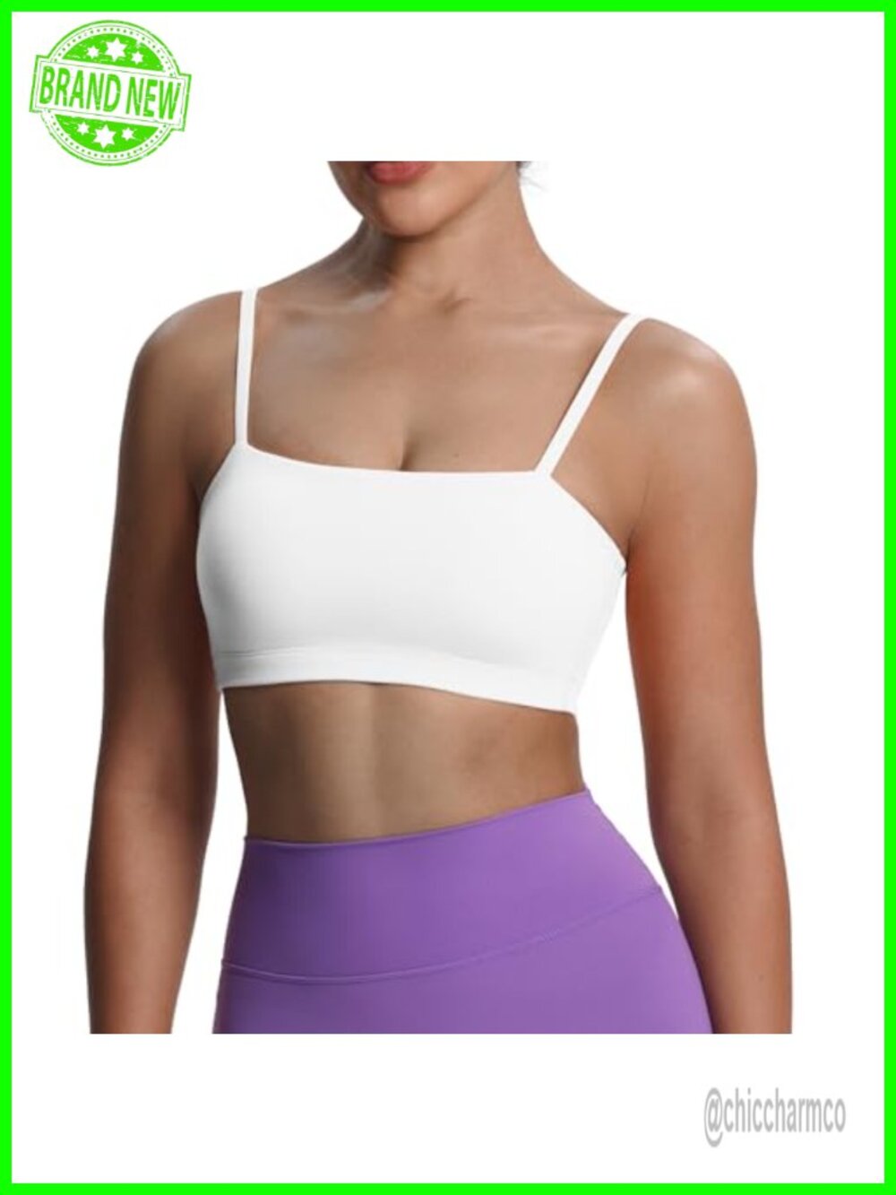 Women's Bandeau Sports Bra Low Support Adjustable Straps Removable Pads Yoga
